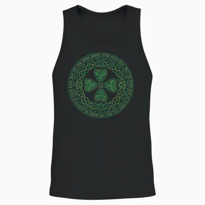 Celtic Knot Irish Blessing 4 Leaf Clover Ireland St Patricks Unisex Tank Top - Black