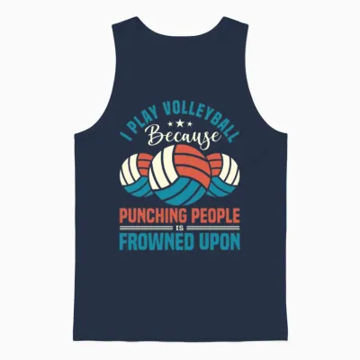 Funny Volleyball Quote Unisex Tank Top - Navy