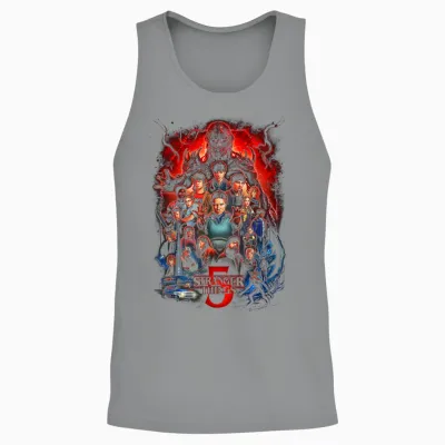 Stranger Things St5 Poster Officially Licensed Unisex Tank Top - Sport Grey