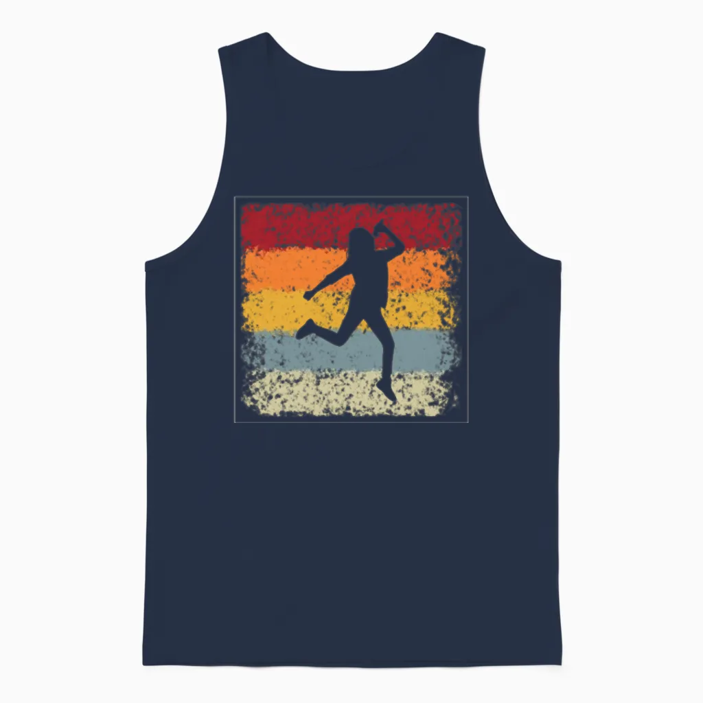 Singer Retro Unisex Tank Top in Navy