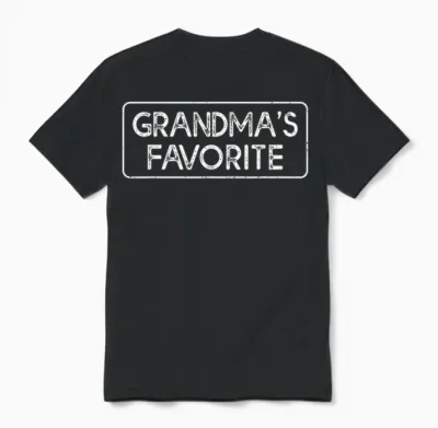 Grandma's Favorite Grandchild Funny Grandson Granddaughter Unisex T-Shirt - Black