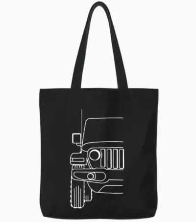 Jeep Wrangler 4x4 off Road Tote Bags - Black
