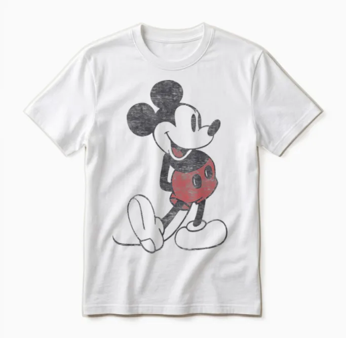 Disney Mickey & Friends Mickey Mouse Vintage Portrait Unisex T-Shirt - White