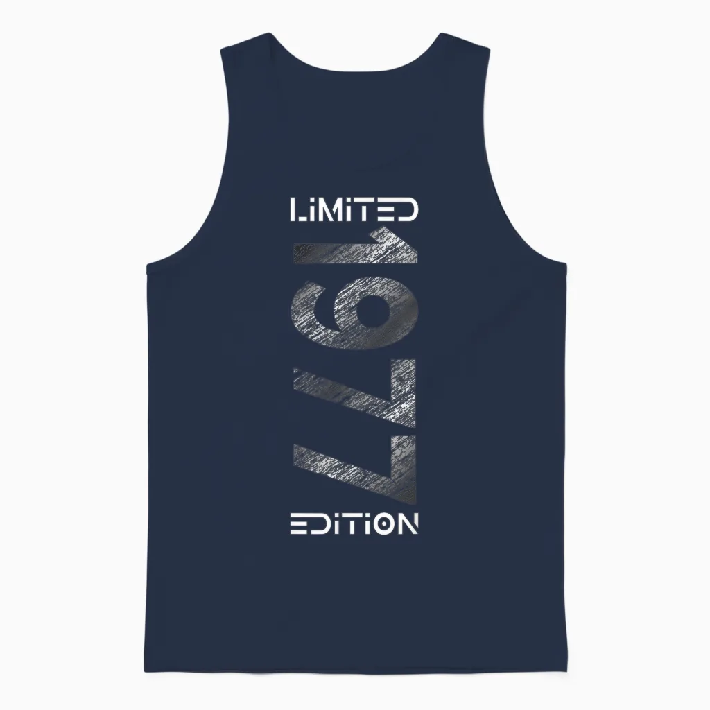 Limited Edition Jahrgang 1977 Mann Frau 49. Geburtstag Unisex Tank Top in Navy