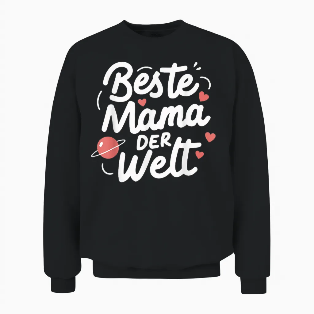 Beste Mama Der Welt Muttertag Geburtstag Mutter Sohn Tochter Unisex Sweatshirt in Black