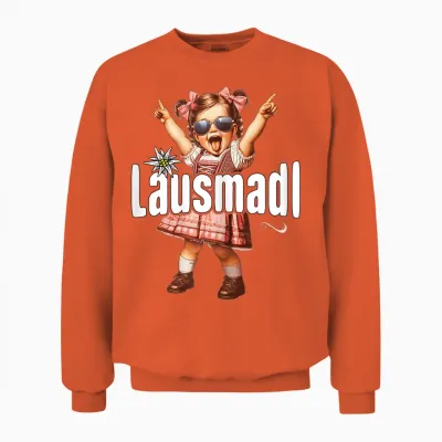 Lausmadl T-Shirt Damen Trachtenshirt Kinder Mädchen Trachten Unisex Sweatshirt - Orange