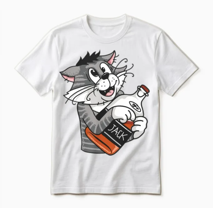 Alco Cat Lovers Gift Unisex T-Shirt in White