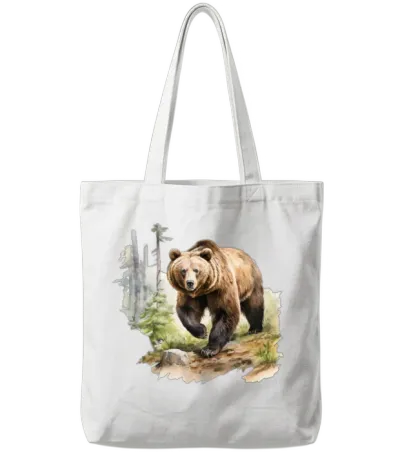 Grizzly Bear in the Wild Tote Bags - White