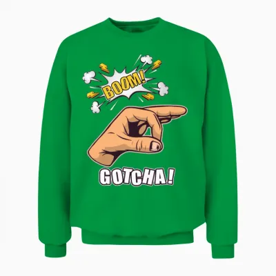 Gotcha Ok Sign Finger Circle Hand Meme Unisex Sweatshirt - Irish Green