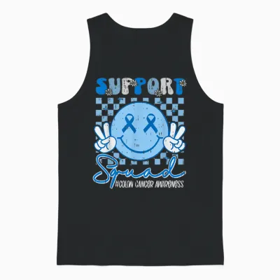 Colorectal Colon Cancer Awareness Support Smile Boy Girl Kid Unisex Tank Top - Black