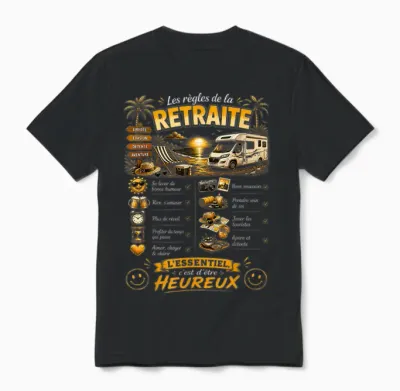 Cadeau Retraité Homme Original Les Règles De La Retraite Unisex T-Shirt - Black