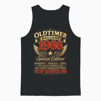 60. Geburtstag Mann Frau 60 Jahre 1966 Deko Lustig Geschenk Unisex Tank Top - Black