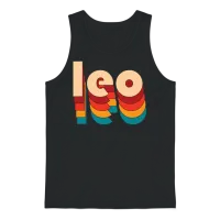 Retro Leo Name Unisex Tank Top - Black – 1