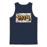 Street Legend 1974 Graffiti – 51 Years of Bold Unisex Tank Top - Navy – 1