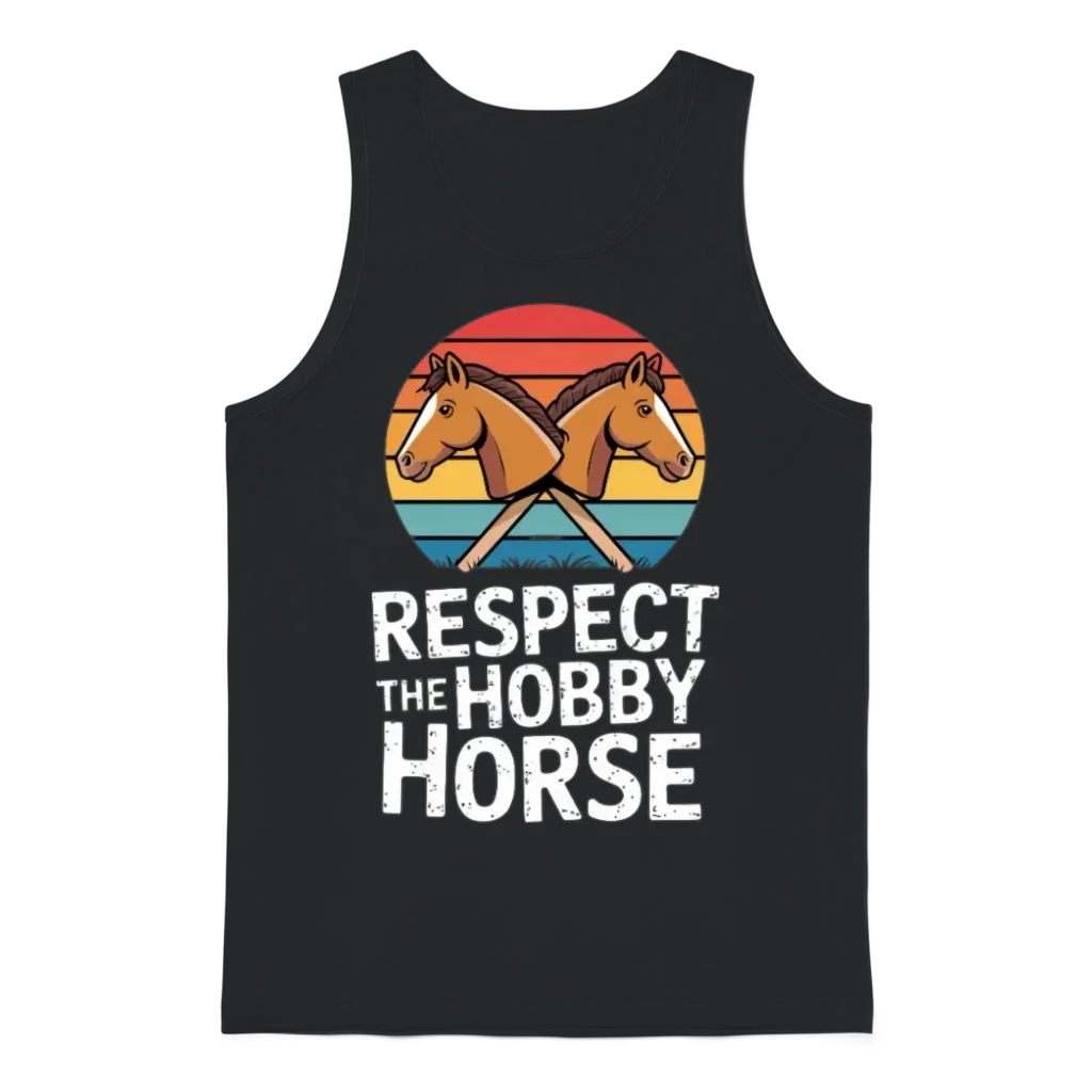 Respect the Hobby Horse Lovers Unisex Tank Top - Black