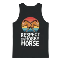 Respect the Hobby Horse Lovers Unisex Tank Top - Black – 1