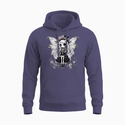 Skeleton Fairy Anime Goth Kawaii Unisex Hoodie - Heather Sport Dark Navy
