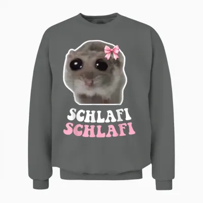 Schlafi Schlafi Funny Hamster Hamster Hamstie Meme Sleep Unisex Sweatshirt - Graphite Heather