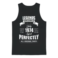 Legends Were Born in July 1974 Birthday Unisex Tank Top - Black – 1