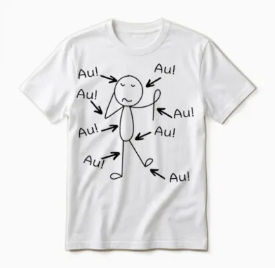 Lustig älter Werden Alter Mann Alte Frau Aua Au Geburtstag Unisex T-Shirt - White