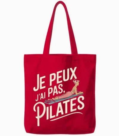 Je Peux Pas Je Ai Pilates Woman Humour Gift Idea Vintage Tote Bags - Red