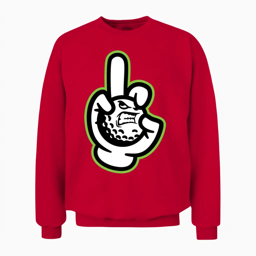 Finger Golf Funny Unisex Sweatshirt in Red