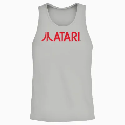 Atari Games Red Retro Vintage Gaming Fun Arcade Look T-Shirt, Black Unisex Tank Top - Ash