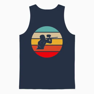 Paintball Retro Unisex Tank Top - Navy