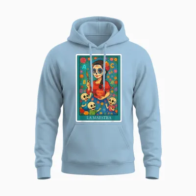 La Maestra | Spanish-Mexican Bingo Card Funny Gifts Unisex Hoodie - Light Blue