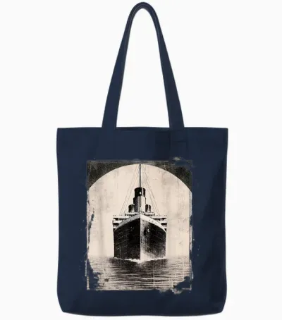 Vintage Titanic Kostüm Rms Kreuzfahrtschiff Titanic Liebhaber Tote Bags - Navy