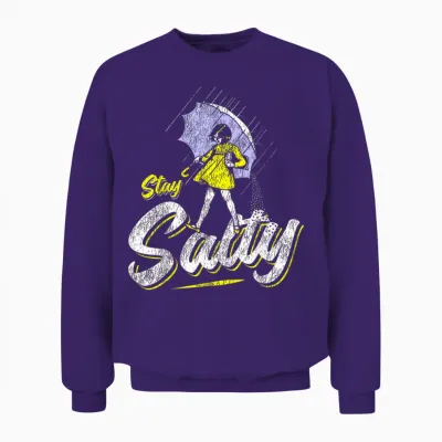 Vintage Salty Meme All These Flavors Girl Holding Umbrella Unisex Sweatshirt - Purple