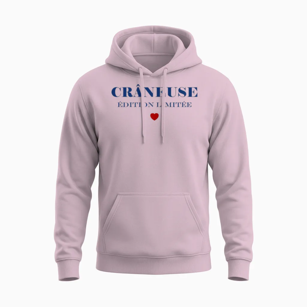 Citation Fille Crâneuse Phrase Drôle Humour Craneuse Unisex Hoodie in Light Pink