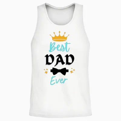 Crowned Best Dad Ever Gift 2025 Unisex Tank Top - White