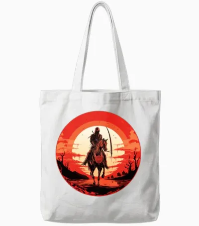 Skeleton Horse Human Skeleton Horse Riding Sword Tote Bags - White