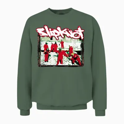 Offiziell Slipknot Rote Jumpsuits Retro Nu Metal Band Unisex Sweatshirt - Military Green