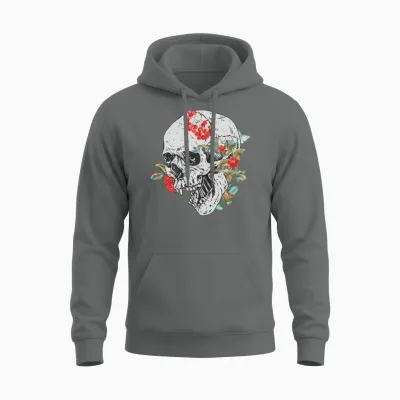 Bones and Botany Retro Look Unisex Hoodie - Graphite Heather