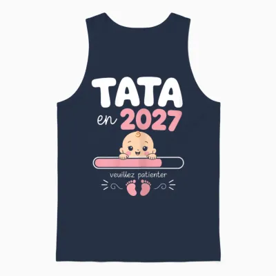 Future Tata En 2026 Cadeau Tante Annonce Grossesse Tatie Unisex Tank Top - Navy