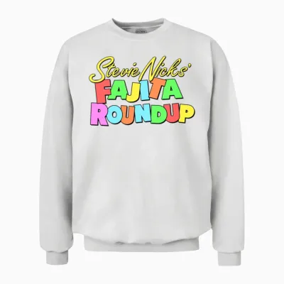 Stevie Nicks Fajita Roundup Logo Only Snl by Kelly Unisex Sweatshirt - White