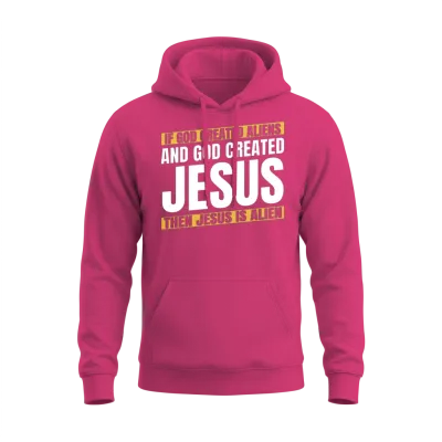 Christian Christianity Funny Alien Jesus Unisex Hoodie - Heliconia