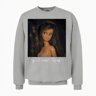 Ya'll Need Jesus Disgusted Face Christian Funny Unisex Sweatshirt - Ash