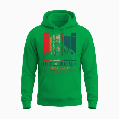 Out of Breath Hiking Society Unisex Hoodie - Irish Green