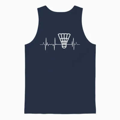 Mon Cœur Bat Pour Le Cardiogramme Du Badminton Unisex Tank Top - Navy