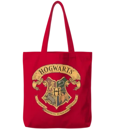 Harry Potter Hogwarts Coat of Arms Tote Bags - Red
