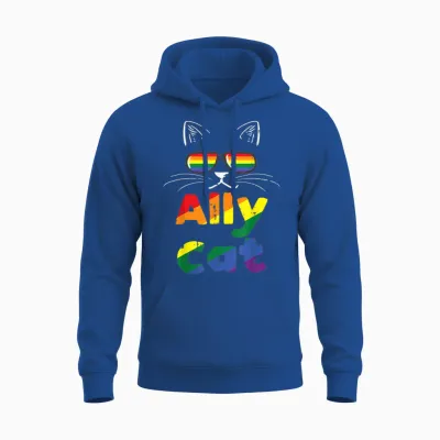 Ally Cat Pride Monat Straight Ally Homosexuell Lgbtq Lgbt Frauen Unisex Hoodie - Royal