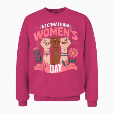 International Women's Day 2025 March 8 T-Shirt, Black, S Unisex Sweatshirt - Heliconia