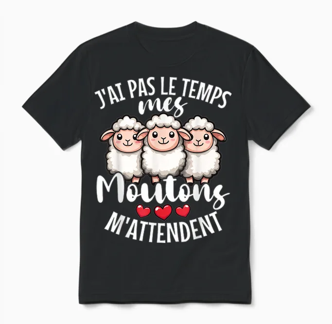 I Have No Time My Sheep Expect Me Breeder T-Shirt, Black, S Unisex T-Shirt in Black