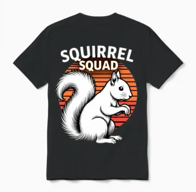 Squirrel Squad Funny Lover Unisex T-Shirt - Black