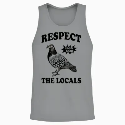 Pigeon Respect the Locals Unisex Tank Top - Sport Grey