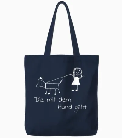 Die Mit Dem Hund Geht Tote Bags - Navy