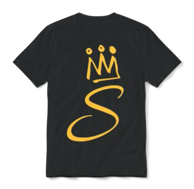 Letter S Unisex T-Shirt - Black
